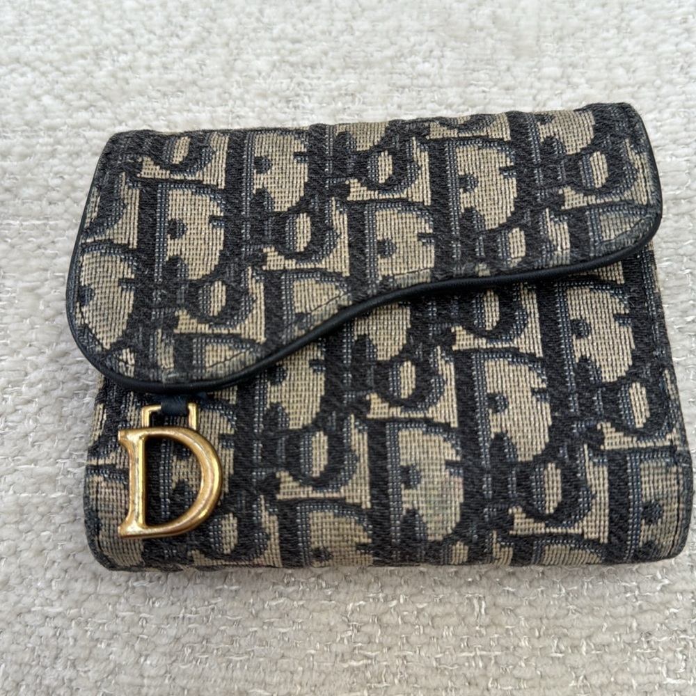 Dior blue and taupe Wallet with Gold Details - Picture 7 of 7